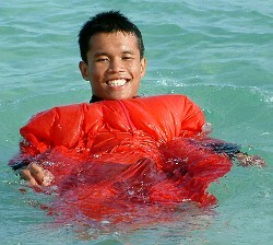 lifeguard anorak treading water